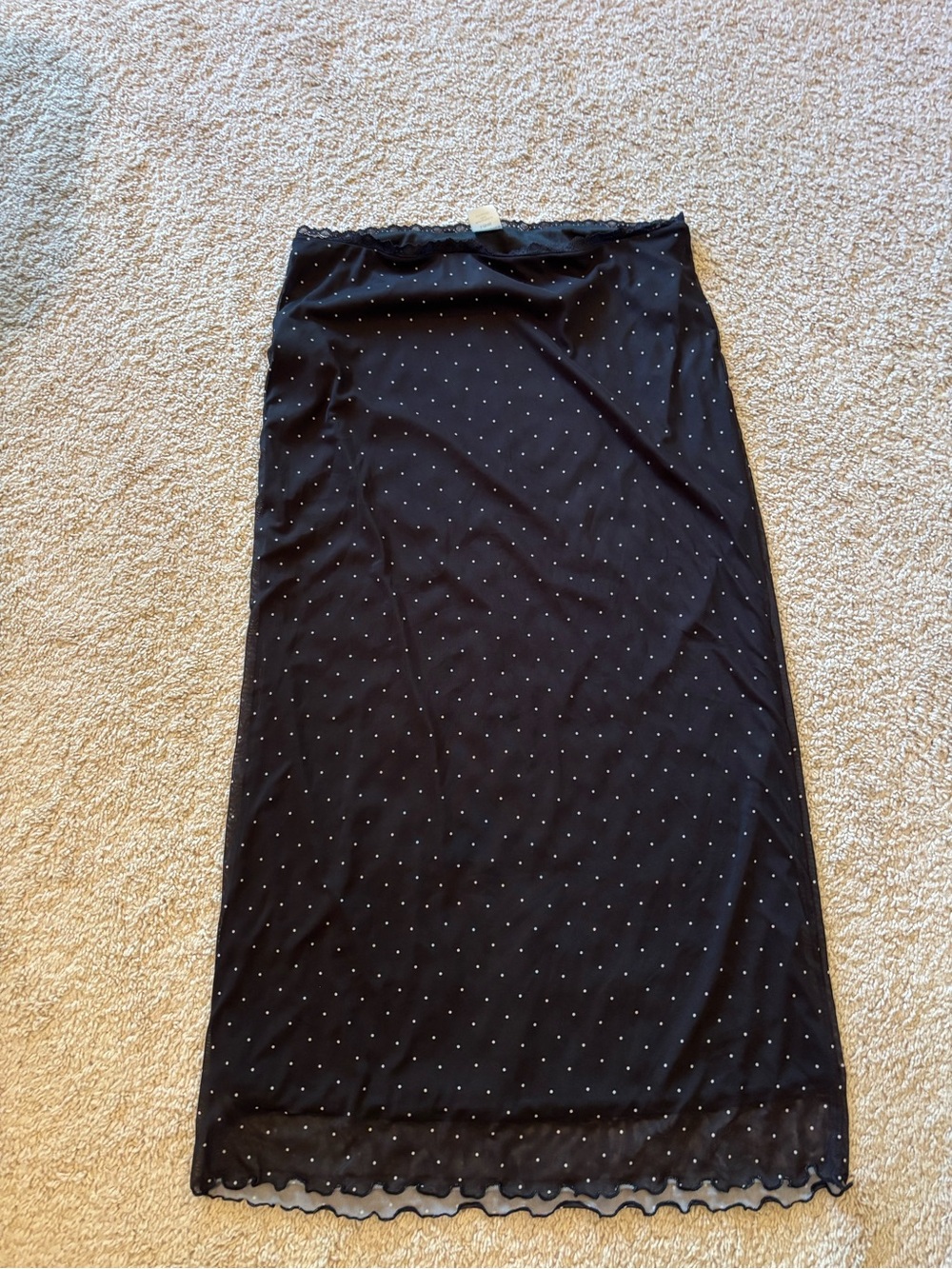 EUC Black Polka Dot Midi Skirt L